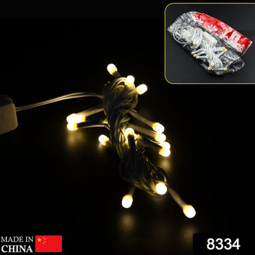 8334 Guirlande lumineuse LED festive de 3 mètres pour décoration de festival, lumière Diwali pour utilisations intérieures et extérieures en toutes occasions, anniversaire, lumière 1 couleur (16 l 3 m)