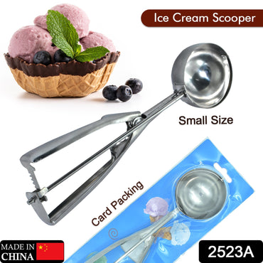 2523A Ice Cream Serving Scoop | Stainless Steel Premium Quality Ice Cream Serving Spoon Scooper with Trigger Release ( Small ) DeoDap