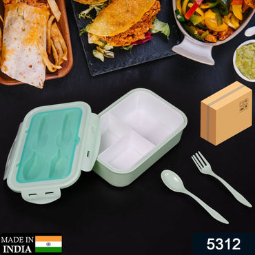 5312 Lunch Box for adults and students With Utensils, Insulated Lunch Bag Suitable for dining out 3-grid leak proof lunch box DeoDap