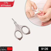 9126 Baby Safety Scissors with Circular Cutter Head for Clipping Specially Designed Scissors for Clipping Your Baby's Nails DeoDap