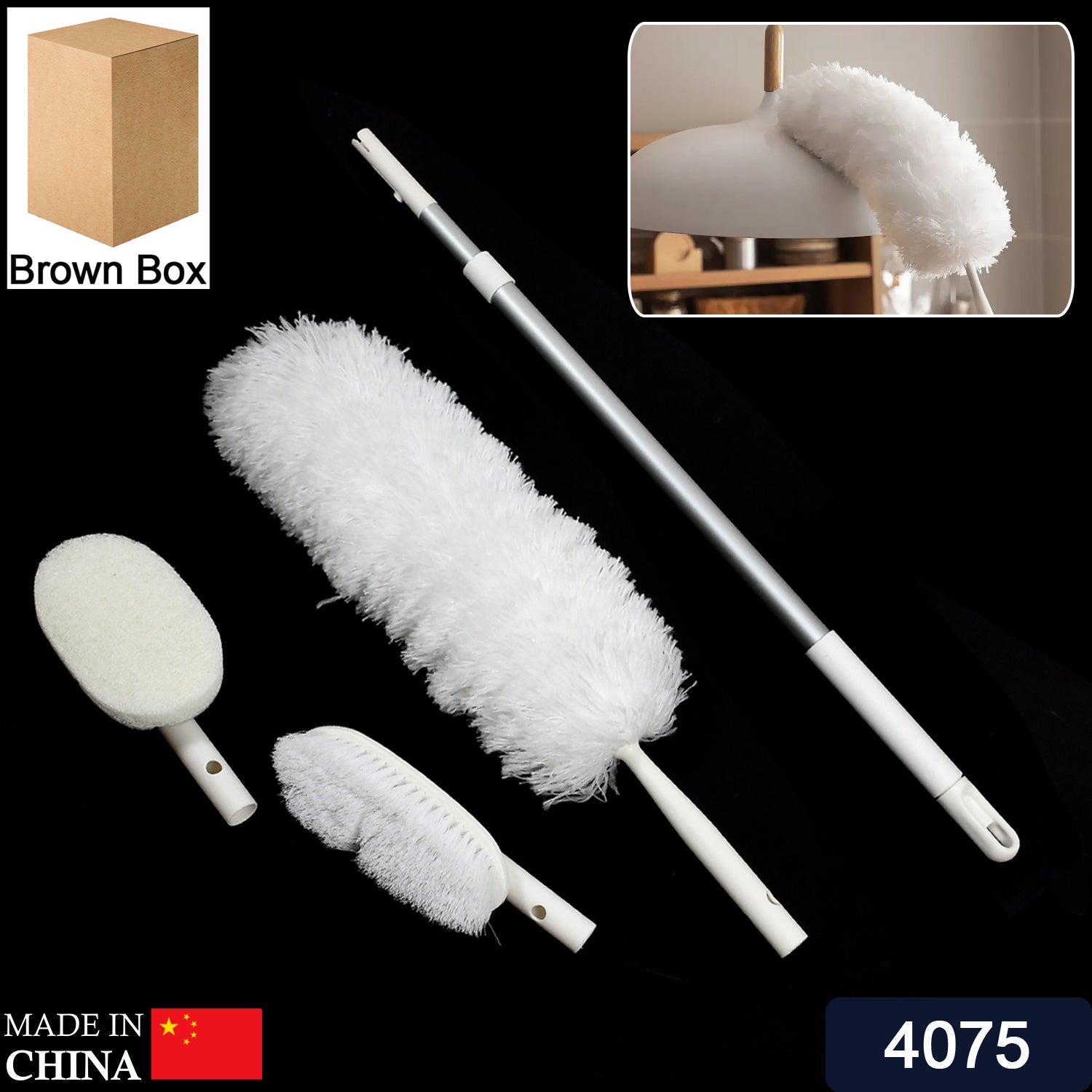 4075 Cleaning Brush 3in1 Multi Functional Brush Cleaning ,Scrubbing & Duster Brush For Home & Multiuse Brush DeoDap