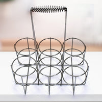 5169 Steel Bottle Holding Container Carrier Rack 33cm  For Traveling Use DeoDap