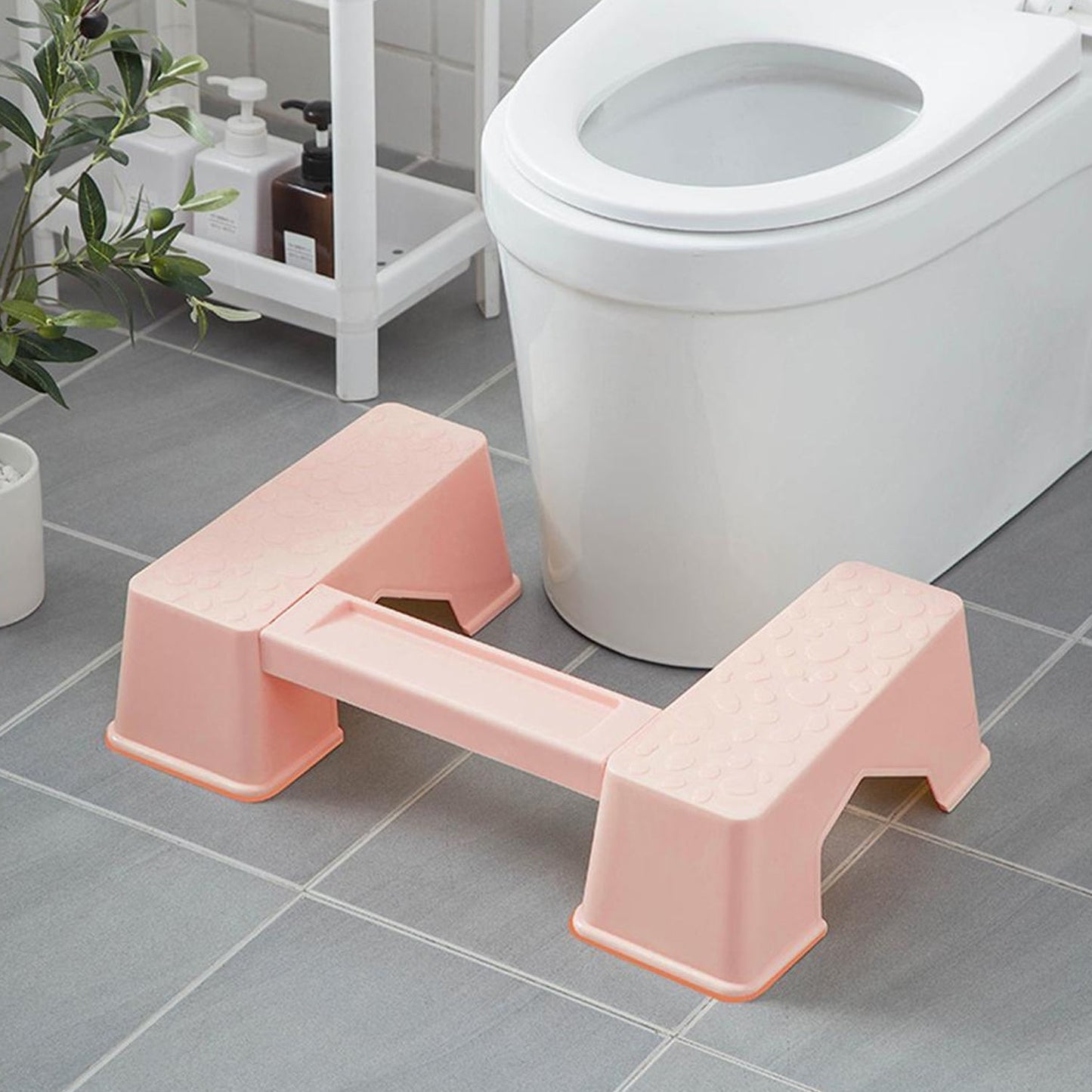 7680 Toilet Stool, Durable Foldable Stable Innovative Step Stool Plastic Anti Slip for Bathroom for Home DeoDap