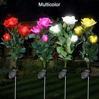 6616A Garden Solar Outdoor Rose Lights Decorative , Waterproof Flower Light for Garden Patio Landscape Pathway Yard Holiday Decoration DeoDap