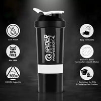 1771 SHAKER BOTTLE FOR GYM|GYM SHAKER|SIPPER BOTTLE|BPA-FREE AND 100% LEAK-PROOF PROTEIN SHAKER BOTTLE WITH 2 EXTRA STORAGE COMPARTMENT (500ML SHAKER) DeoDap