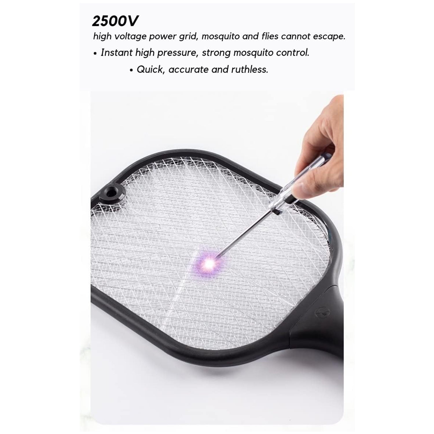 1747 Mosquito Killer Racket | Rechargeable Automatic Electric Fly Swatter | Mosquito Zapper Racket with UV Light Lamp | Mosquito Swatter with USB Charging Base | Electric Insect Killer Racket Machine Bat DeoDap