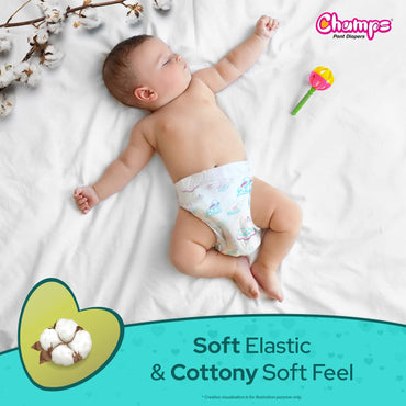 0958 Champs Soft and Dry Baby Diaper Pants  62 Pcs (Large Size  L62)