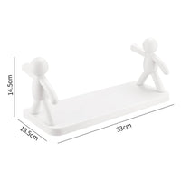 9271B Self Adhesive cute Floating Shelves Wall Shelf | Wall Mounted Organizer - Human Figurine | Brown Box DeoDap