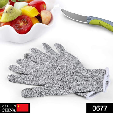 0677 Anti Cutting Resistant Hand Safety Cut-Proof Protection Gloves  (Multicolour) DeoDap