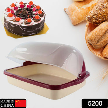 5200 Big Bread Box with Moving Lid | Semi Transparent | Food Grade BPA Free | Freezer Microwave Oven Dishwasher Safe | Breads Sandwich cakes DeoDap