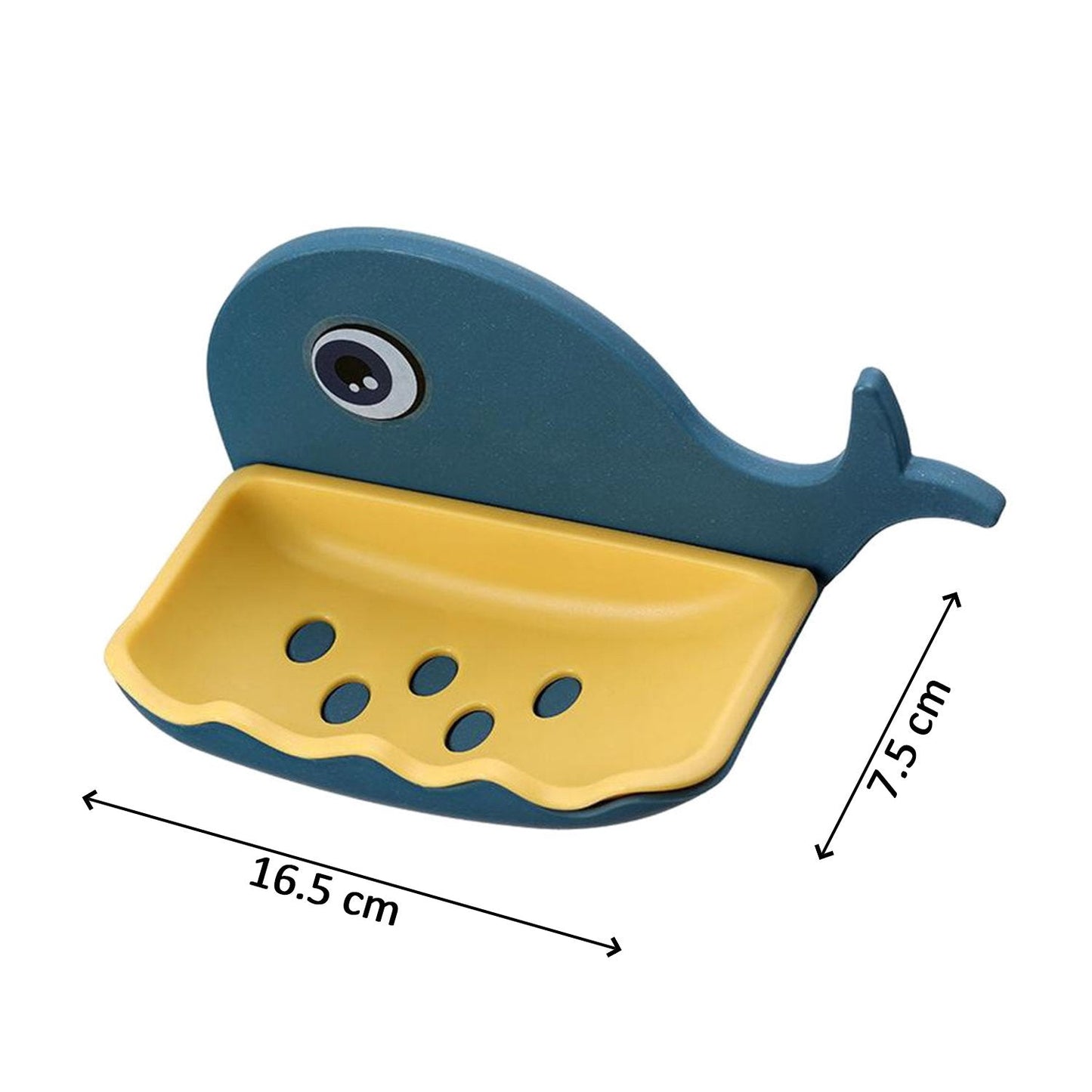 4047A Fish Shape Double Layer Adhesive Waterproof Wall Mounted Soap Bar Holder Stand Rack for Bathroom Shower Wall Kitchen DeoDap