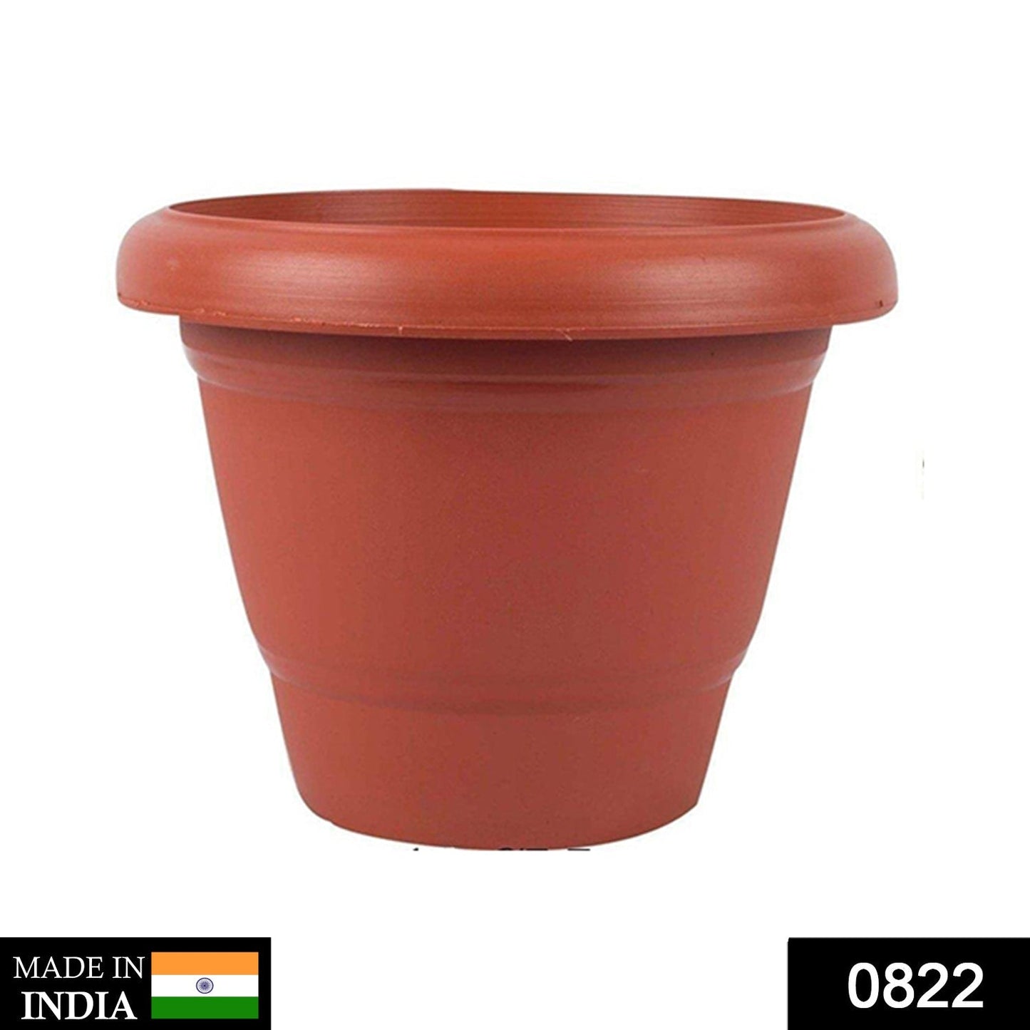 0822 Garden Heavy Plastic Planter Pot/Gamla  (Brown, Pack of 1) DeoDap