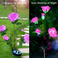 6616A Garden Solar Outdoor Rose Lights Decorative , Waterproof Flower Light for Garden Patio Landscape Pathway Yard Holiday Decoration DeoDap