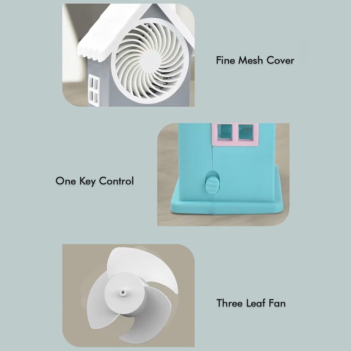 4799 Mini House Fan House Design Rechargeable Portable Personal Desk Fan For Home , Office & Kids Use DeoDap