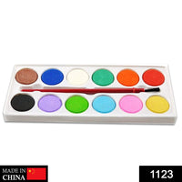 1123 Painting Water Color Kit - 12 Shades and Paint Brush (13 Pcs) DeoDap