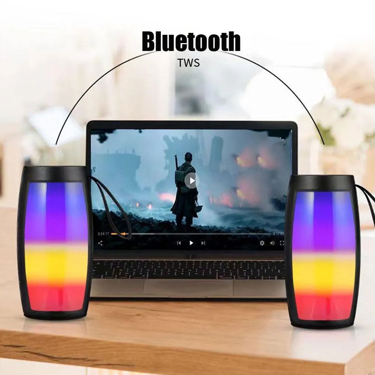 6063 Wireless Bluetooth Speaker Disco light Speaker For Traveling , Party ,  Home & Office Use Best Speaker DeoDap