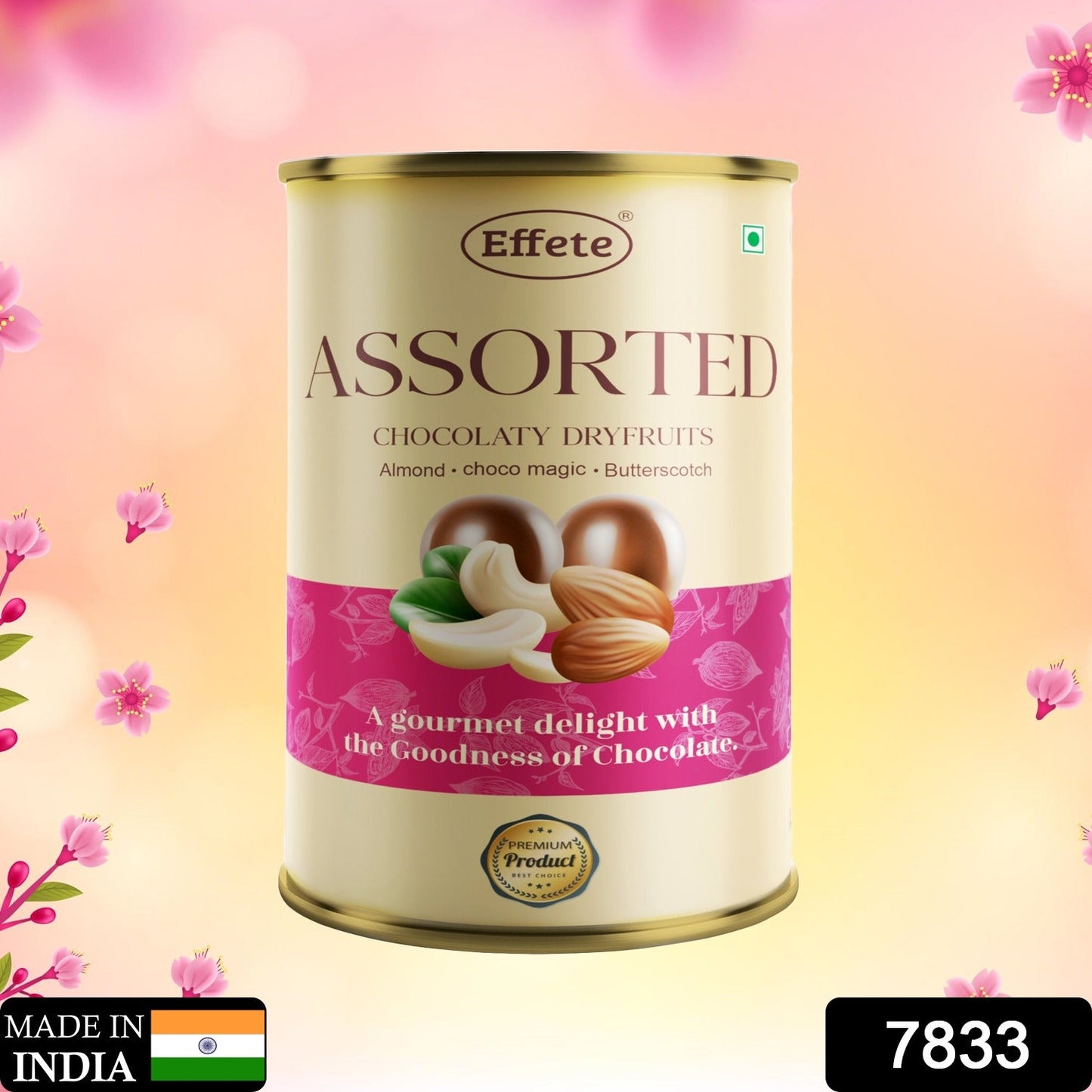 7833  EFFETE ASSORTED CHOCOLATE DRYFRUITS - ALMONDS, Choco Magic  & BUTTERSCOTCH (96 GM)