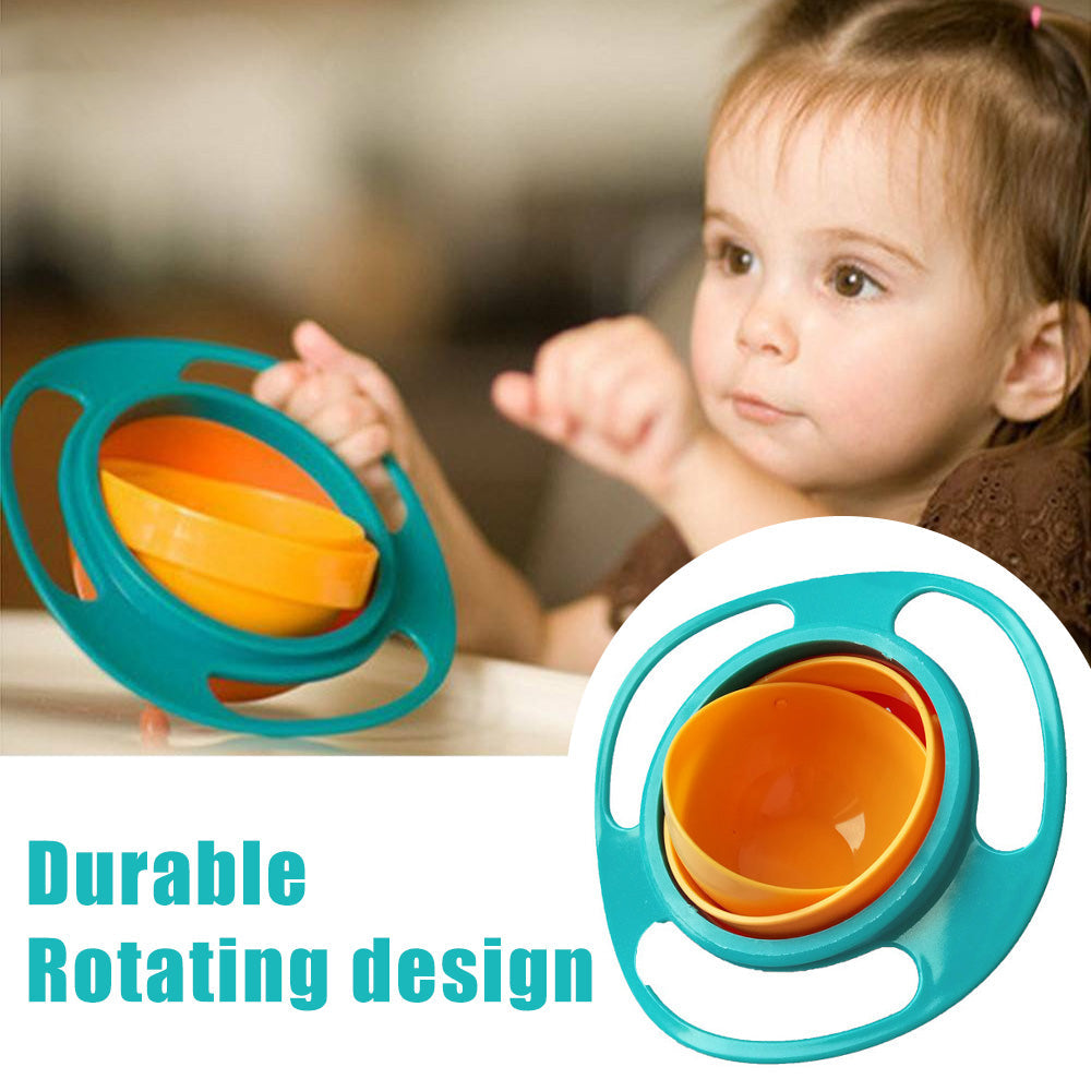 0617 Portable Non Spill Feeding Toddler Gyro Bowl 360 Degree Rotating Dish DeoDap