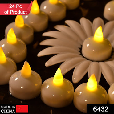 6432 Set of 24 Flameless Floating Candles Battery Operated Tea Lights Tealight Candle - Decorative, Wedding.