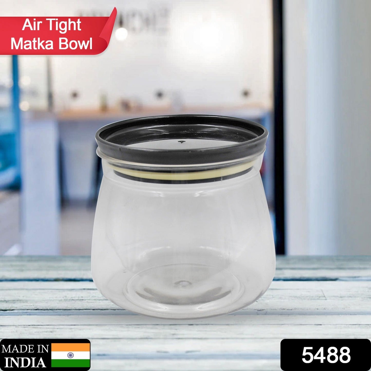 5488 Matka Jar Récipient en plastique de rangement pour cuisine sans BPA empilable hermétique Dabba Space Saver Snacks Noix Fruits secs Mithai Dal Céréales Légumineuses Épices