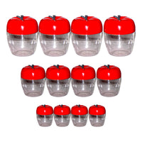 2274 Air Tight Apple Shape Storage Container - 500 ml, 800 ml and 1500 ml (4 Pcs Each Size, 12 Pcs) DeoDap