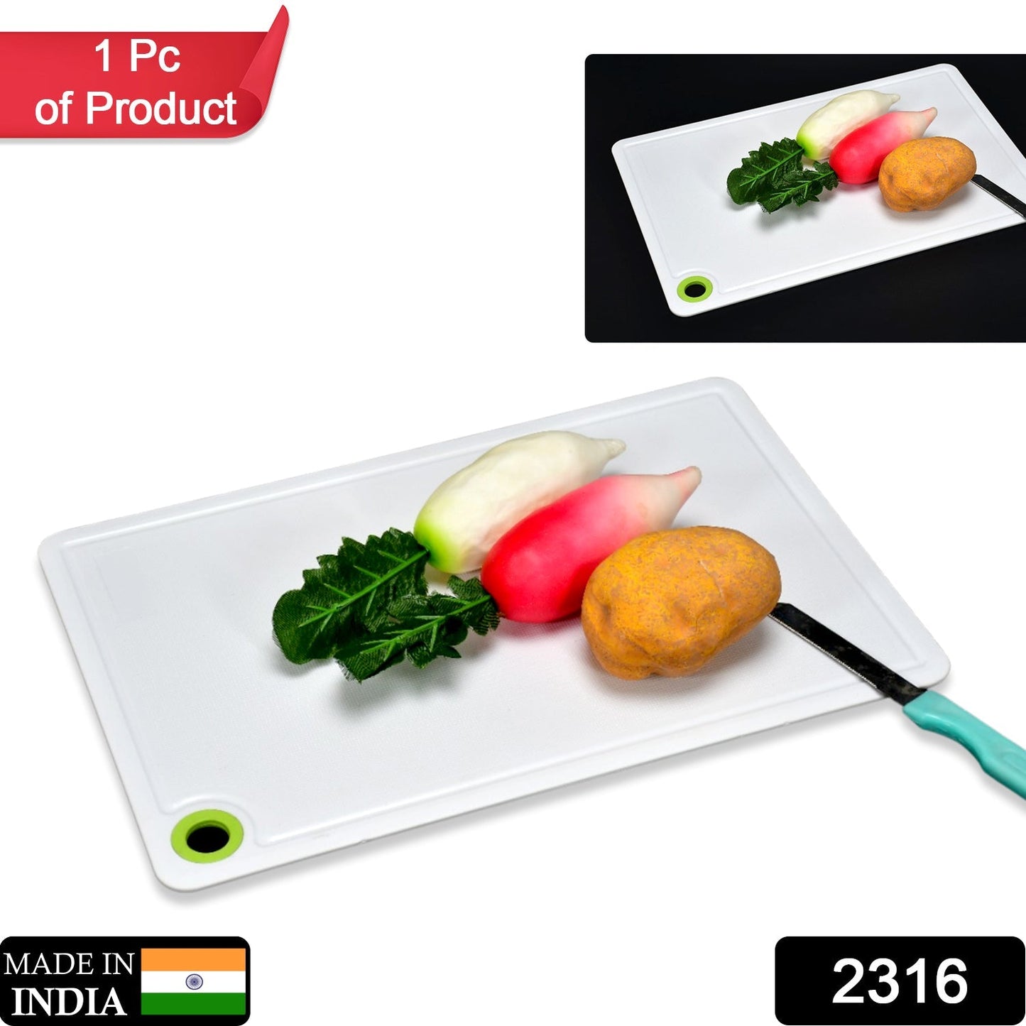 2316 Fruit & Vegetable Chopping Board Plastic Cutting Board For Kitchen DeoDap