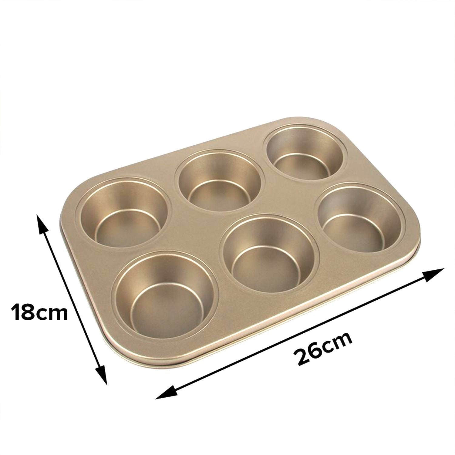 2573 Round Shape Carbon steel Muffin Cupcake Mould Case Bakeware DeoDap