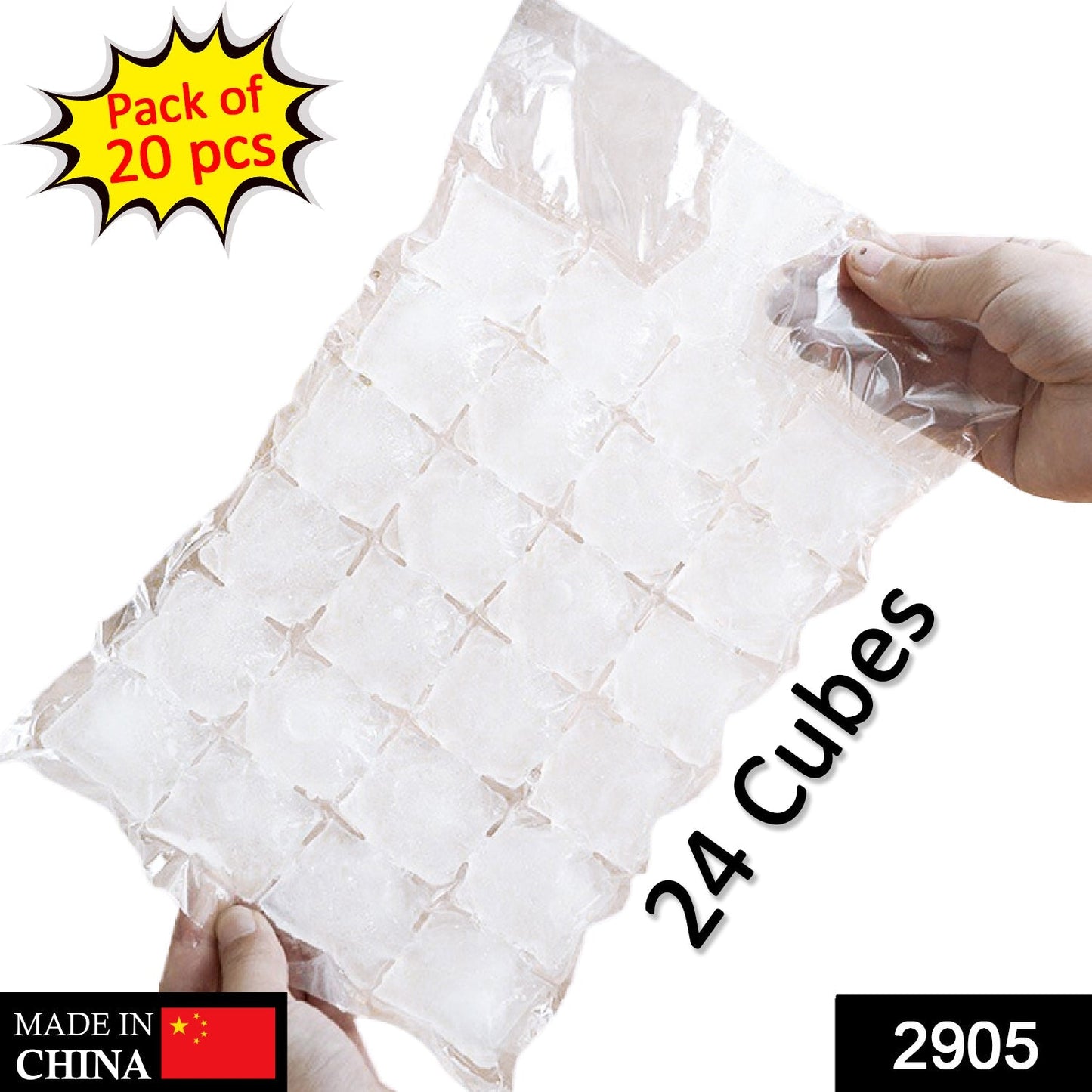 2905 Disposable Ice Cube Bags, Stackable Easy Release Ice Cube Mold Trays Self-Seal Freezing Maker,Cold Ice Pack Cooler Bag for Cocktail Food Wine DeoDap