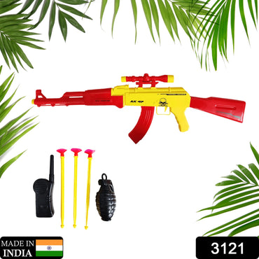 3121 Big Plastic AK 47 Toy Gun for Kids - 26 Inch Gun Toy for Kids Shooting Gun with Arrow Bullets Kids Toy Return Gift Item