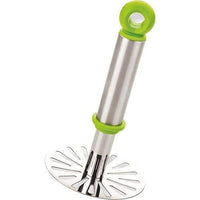 8123 Ganesh Potato/Pav Bhaji Masher with Plastic Handle, Silver & Plastic - Oval Pav Masher, Potato 1-Piece, Smasher Handle, Multicolor DeoDap