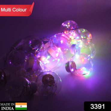 3391 Guirlande lumineuse à 12 boules de souhaits pour rideau de fenêtre avec 8 modes de clignotement, décoration pour la maison, Diwali et mariage, lumière de Noël LED intérieure et extérieure, décoration de festival (plastique, multicolore)