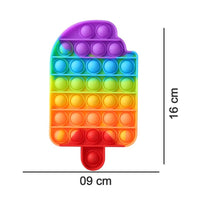 4716 Ice Cream Candy Shape Pop Fidget Toy Push Pop Bubble Fidget Sensory Toy for Kids and Adults Fidget Popper Stress Reliever Sensory Fidget Poppers DeoDap