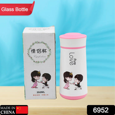 6952 Bouteille Pure Love pour anniversaire, cadeau d'anniversaire Bouteille de jus, shakes, café, etc., spécialement conçue pour les garçons et les filles scolarisés et les sportifs, cadeau de retour, cadeaux d'anniversaire en ligne 350 ml (MOQ : - 80 pc)