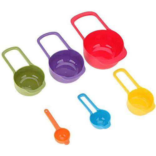 0811 Plastic Measuring Spoons for Kitchen (6 pack) DeoDap