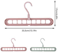 1553 Anti-Skid Plastic 9-Holes Magic Wardrobe Folding Hangers DeoDap