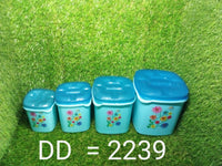 2239 Container Set For Kitchen Storage Airtight & Food Grade Plastic (Pack of 4) (3000ml,1500ml,1000ml,500ml) DeoDap