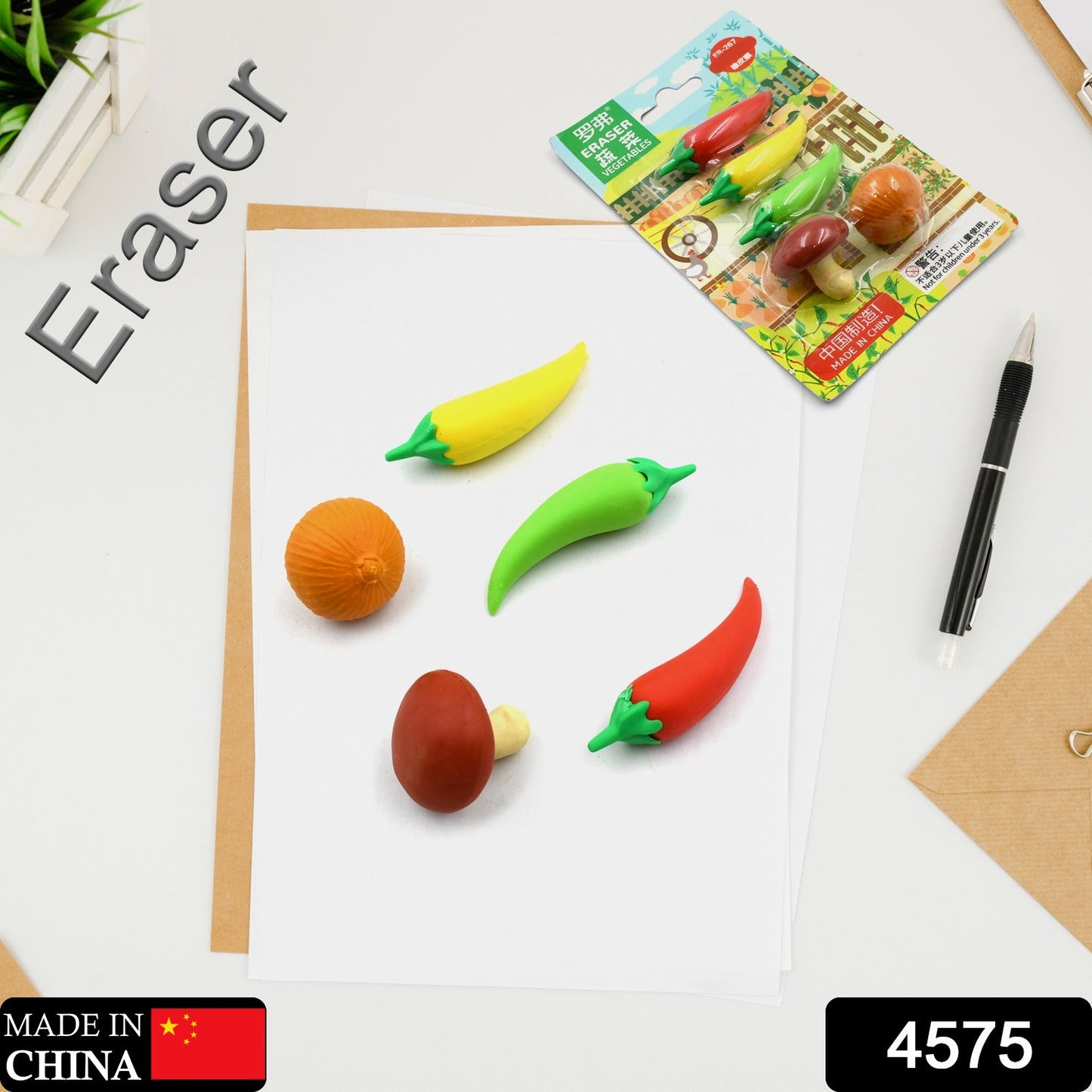 4575 Gommes en forme de légumes, gommes puzzle, gommes pour enfants, gommes amusantes, cadeaux pour enfants, gommes à crayon pour cadeaux d'anniversaire pour enfants (ensemble de 5 pièces)