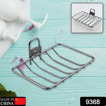 9368 Kitchen, Bathroom Stainless Steel Wall Mounted Self Adhesive Magic Sticker Soap Dish Holder Wall Hanging Soap Storage Rack