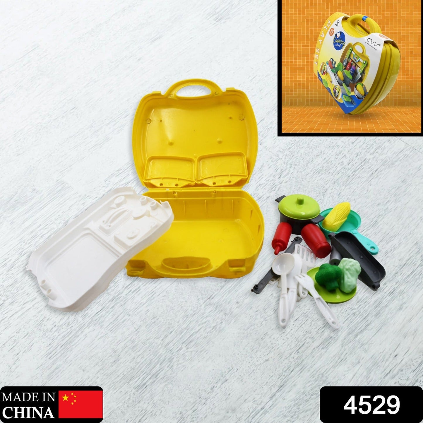 4529 Jouet de cuisine en plastique pour enfants, ensemble de jeu d'école de cuisine (ensemble de 26 pièces)