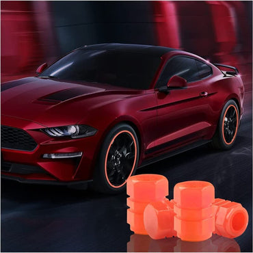 0547 Tyre Valve Caps Luminous Glow Car Tire Air Stem Valve Cap Covers ( 4 Pcs Mix Colour)