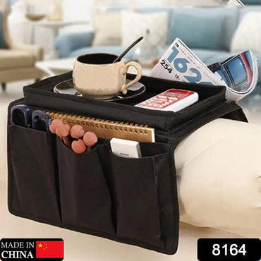 8164 Sac de rangement suspendu avec accoudoir de canapé, sac de rangement pour canapé, idéal pour trier les magazines, les livres iPad (noir)