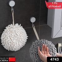 4743  Hand Towels Soft Absorbent Microfiber Towels Ball Home Kitchen Bathroom Hanging Towels Quick Dry Cloths