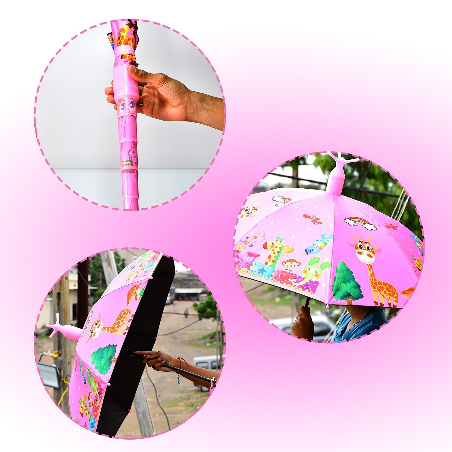 6247 Umbrella With Handle and Lightweight Safety Round plastic cap DeoDap