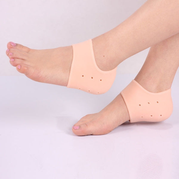 1475 Anti Crack Silicone Half Gel Heel And Foot Protector Moisturizing Socks DeoDap