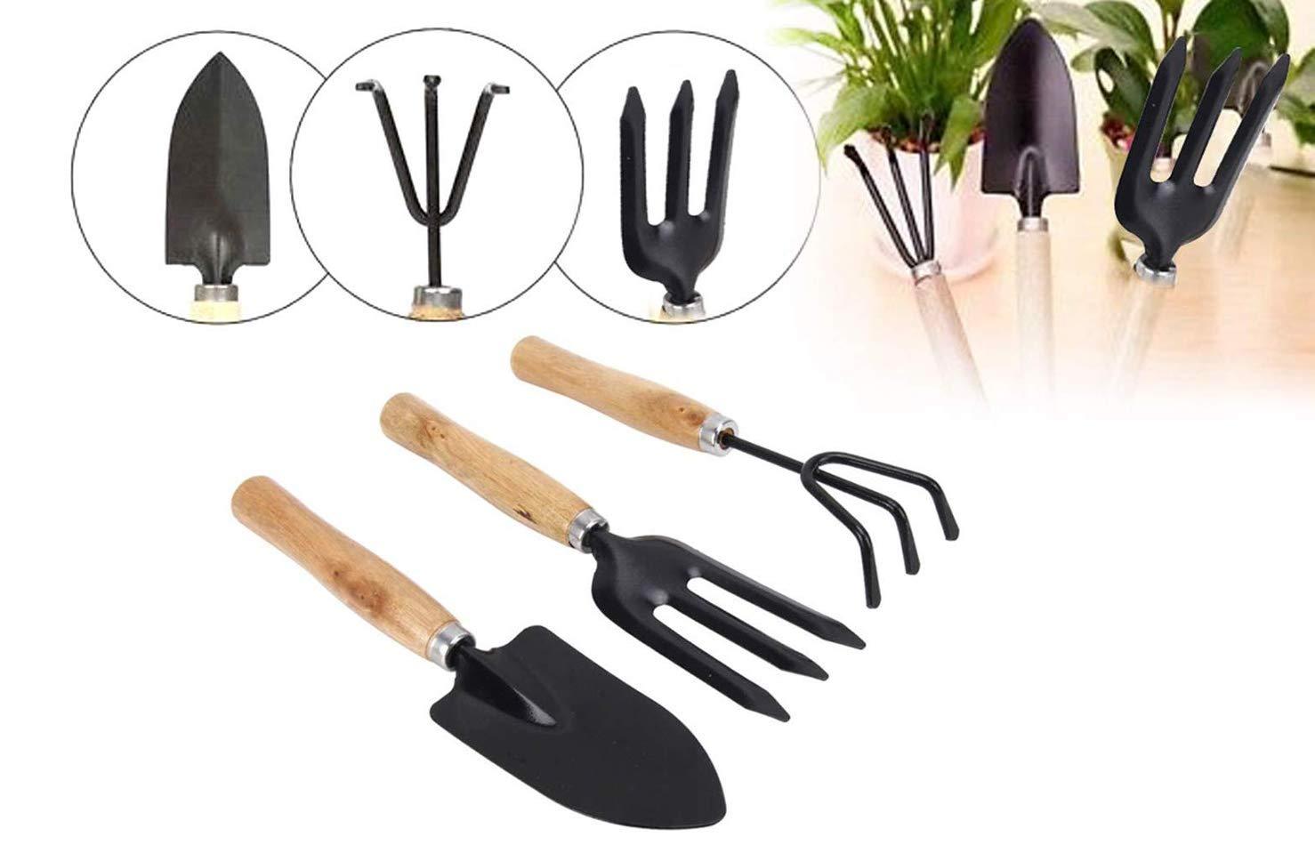 542 Gardening Tools - Hand Cultivator, Small Trowel, Garden Fork (Set of 3) DeoDap