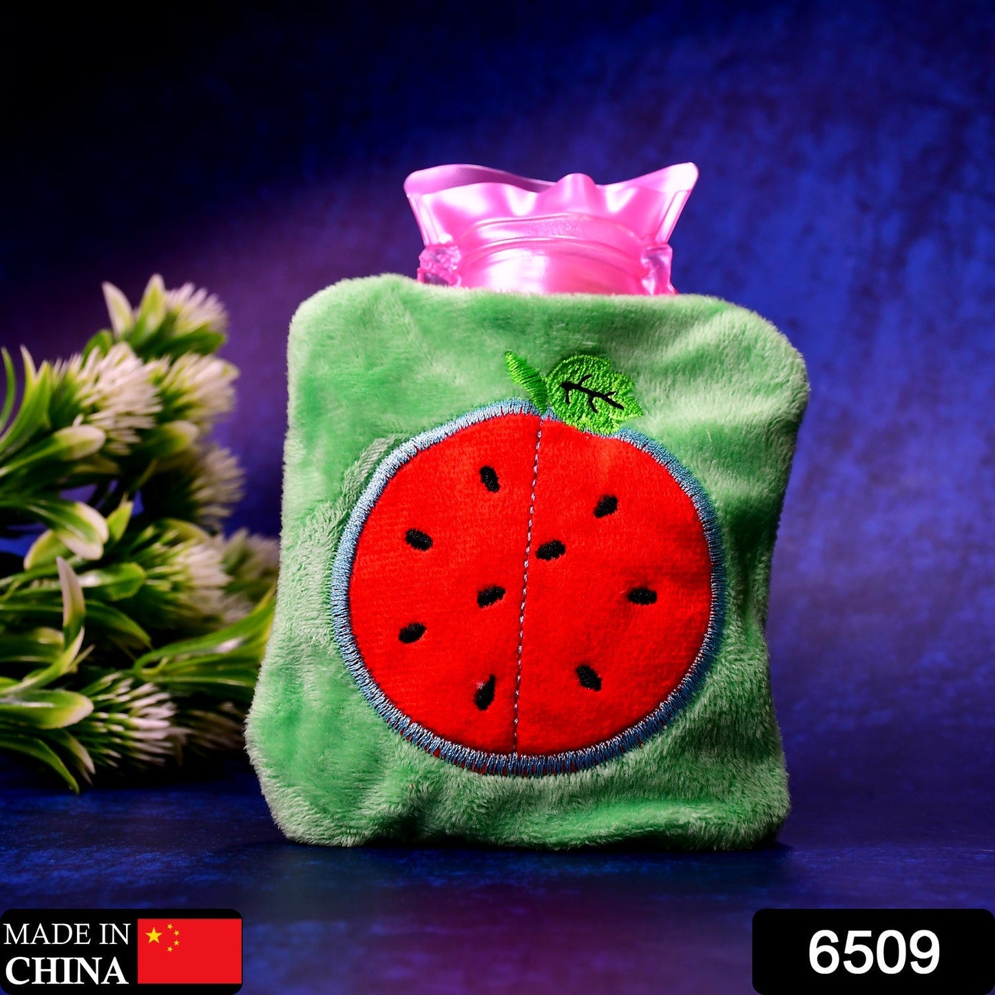 6509 Watermelon small Hot Water Bag with Cover for Pain Relief, Neck, Shoulder Pain and Hand, Feet Warmer, Menstrual Cramps. DeoDap