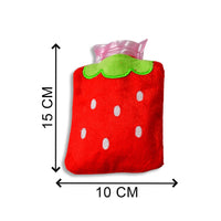 6516 Strawberry small Hot Water Bag with Cover for Pain Relief, Neck, Shoulder Pain and Hand, Feet Warmer, Menstrual Cramps. DeoDap