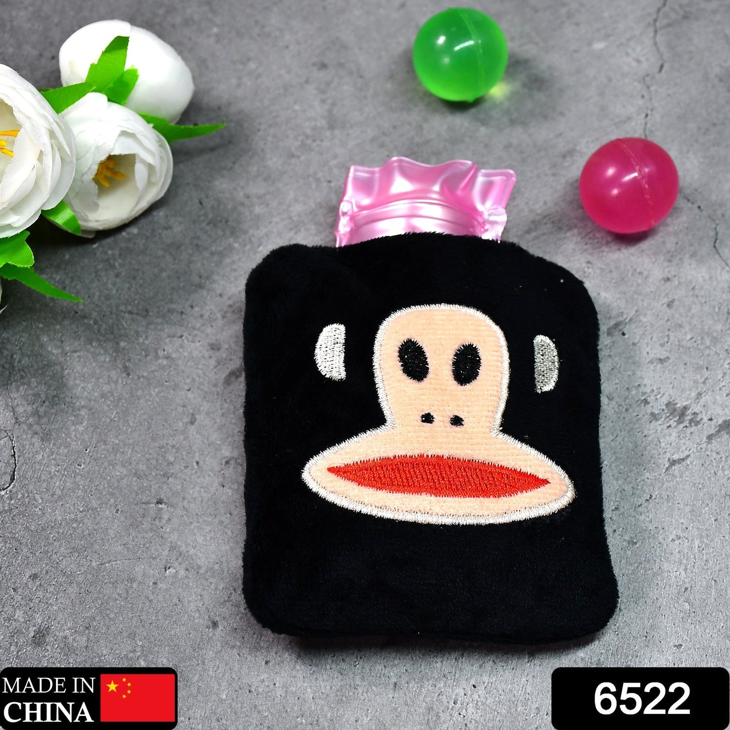 6522 Black Monkey small Hot Water Bag with Cover for Pain Relief, Neck, Shoulder Pain and Hand, Feet Warmer, Menstrual Cramps. DeoDap