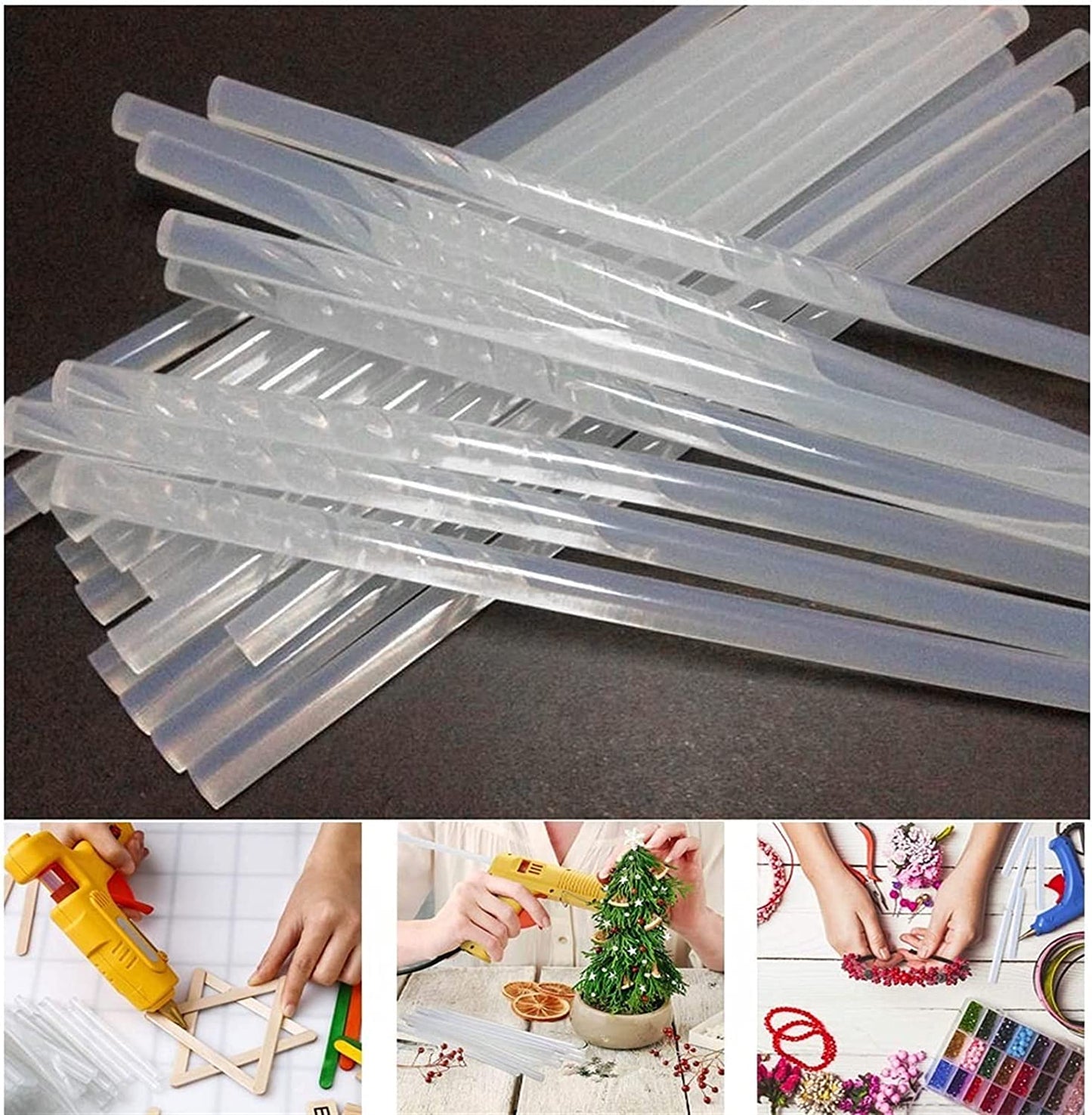 7685 Glue Sticks for Craft and Art Decoration Craft Work Multi-Purpose Transparent HOT MELT Glue Sticks ( 1 Kg ) DeoDap