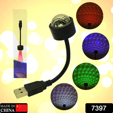 7397 Projecteur de veilleuse étoile USB et mini boule disco, plafonniers intérieurs de voiture réglables pour toit automatique, décorations de lumière stroboscopique d'ambiance flexible pour plafond de fête de voiture de chambre à coucher